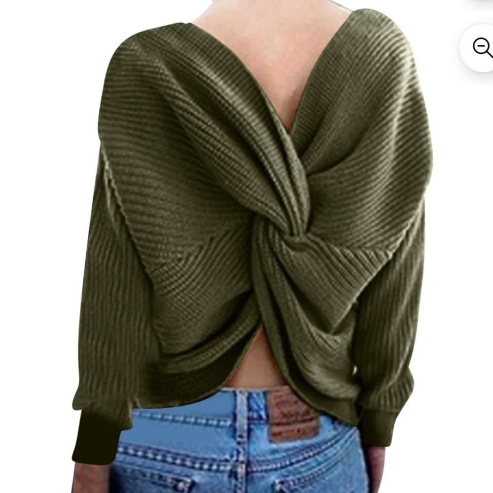 Unbranded Green Back Knot Sweater Sz S/M